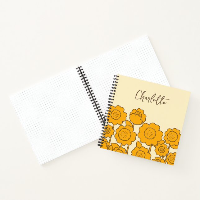 Yellow Sunflowers Customizable Name     Notebook (Inside)