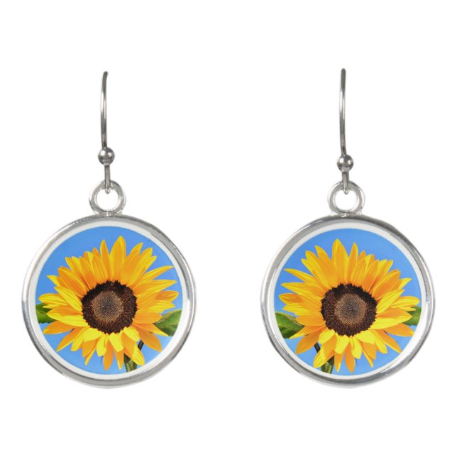 Yellow Sunflowers Earrings (Front)