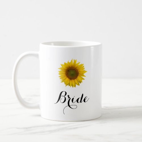 Yellow Sunflowers Elegant Wedding Bride Coffee Mug