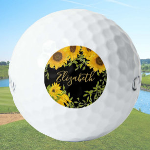Yellow Sunflowers Floral custom ladies Callaway Golf Balls