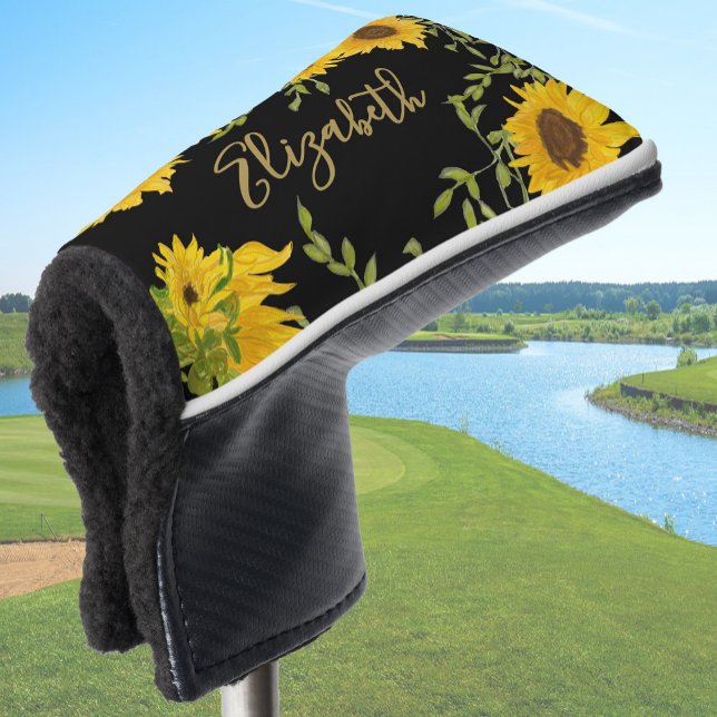 Yellow Sunflowers Floral custom name ladies  Golf Head Cover (Creator Uploaded)