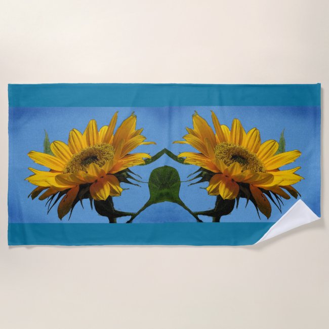 Yellow Sunflowers for Ukraine Beach Towel 