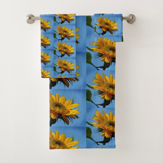 Yellow Sunflowers for Ukraine Pattern Bath Towels