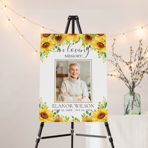 Yellow Sunflowers Funeral Memorial Picture Photo