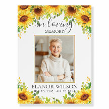 Yellow Sunflowers Funeral Memorial Picture Photo