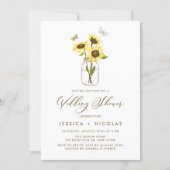 Yellow Sunflowers in a Mason Jar Wedding Shower Invitation (Front)