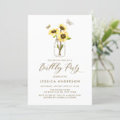 Yellow Sunflowers in Mason Jar Birthday Party Invitation (Standing Front)