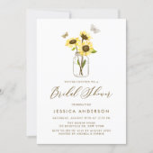 Yellow Sunflowers in Mason Jar Bridal Shower Invitation (Front)