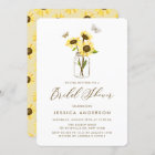 Yellow Sunflowers in Mason Jar Bridal Shower
