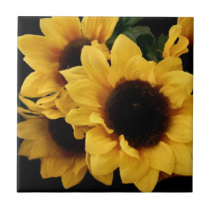 Yellow Sunflowers Kitchen Decor Tile