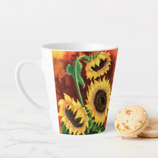 Yellow Sunflowers Latte Mug (In Situ)