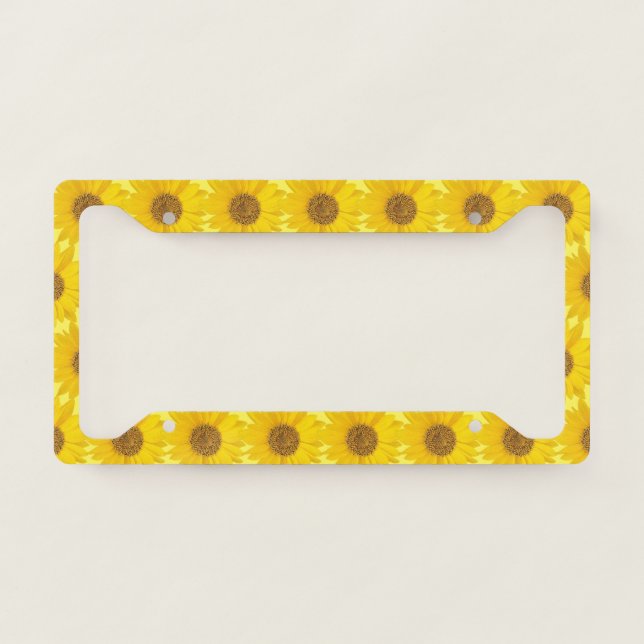 Yellow Sunflowers License Plate Frame (Front)