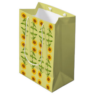 Yellow sunflowers medium gift bag