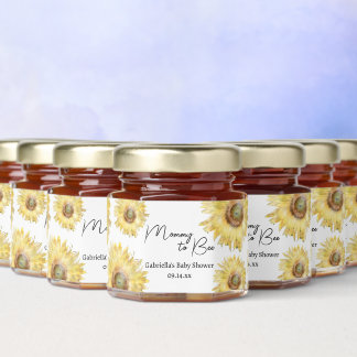 Yellow Sunflowers Mommy to Bee Baby Shower Honey Jar Favors