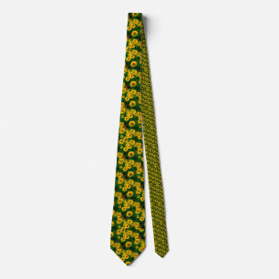 yellow sunflowers neck tie