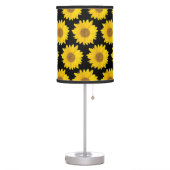 Yellow Sunflowers on Black Floral Table Lamp (Left)
