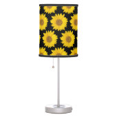 Yellow Sunflowers on Black Floral Table Lamp (Right)