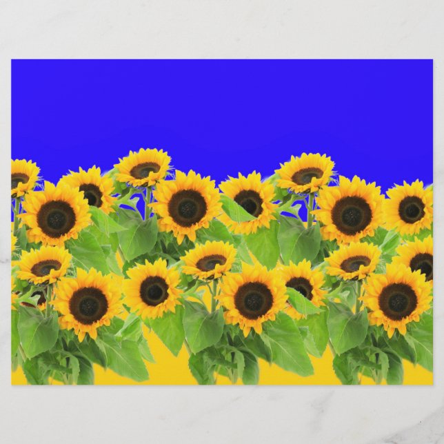 Yellow Sunflowers on Blue Sky Letterhead (Front)
