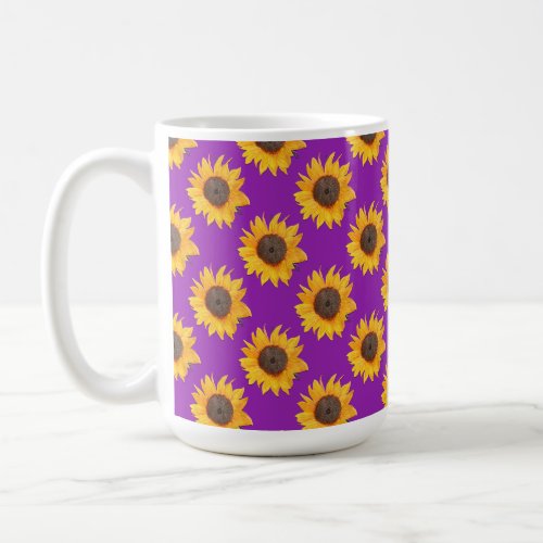 Yellow Sunflowers On Purple