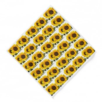 Yellow Sunflowers On White Bandana by Susang6 at Zazzle