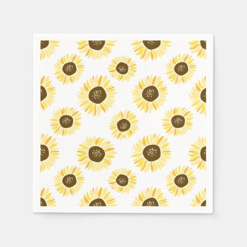 Yellow Sunflowers Pattern Floral Napkins