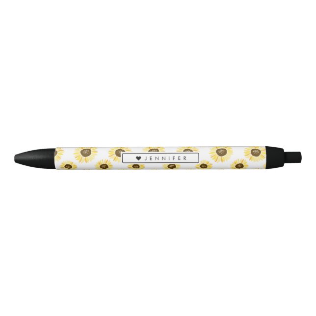 Yellow Sunflowers Pattern Personalized Pen (Front)