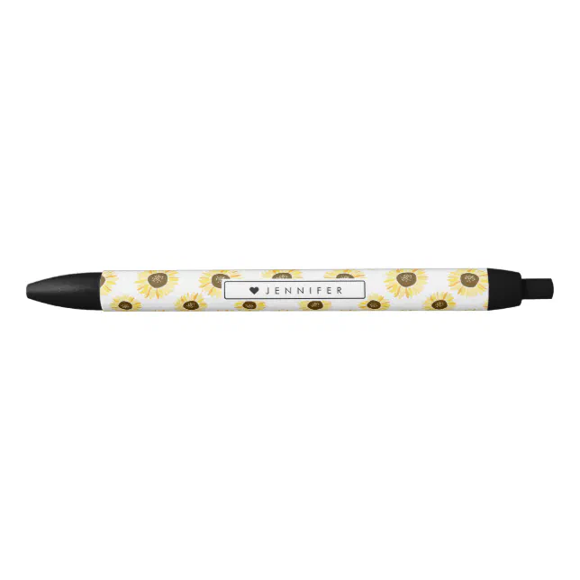 Yellow Sunflowers Pattern Personalized Pen | Zazzle