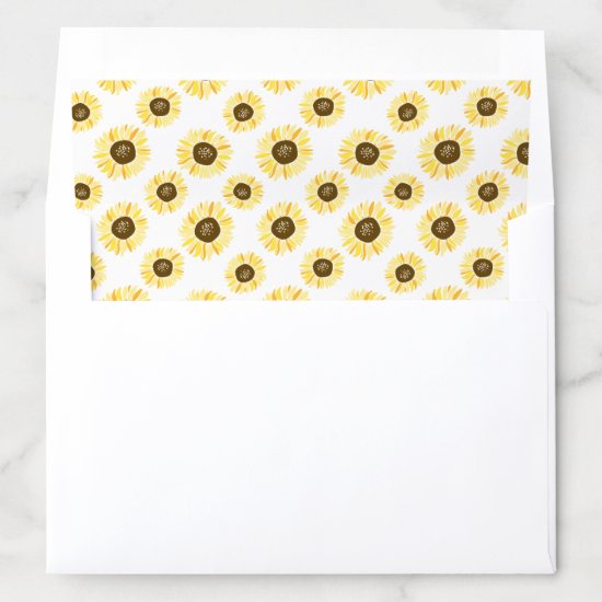 Yellow Sunflowers Pattern Summer Floral Envelope Liner