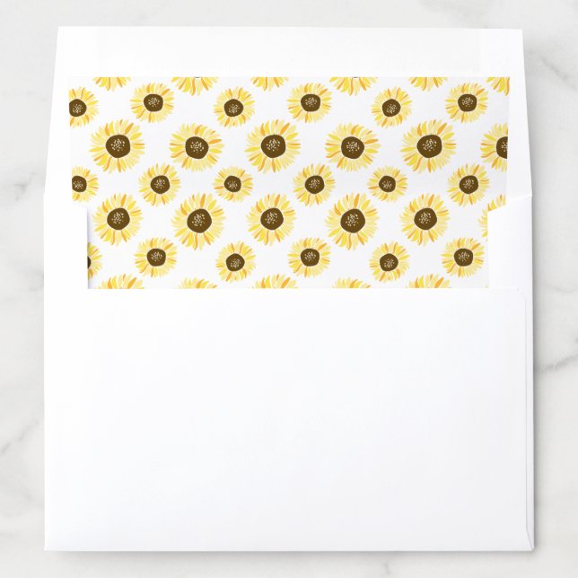 Yellow Sunflowers Pattern Summer Floral Envelope Liner (In Envelope)