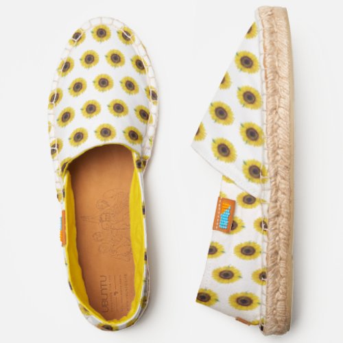 Yellow Sunflowers Pattern Your Choice Of Color Espadrilles