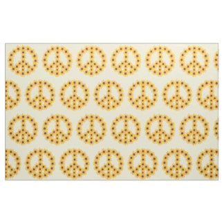 Yellow Sunflowers Peace Sign Custom Fabric