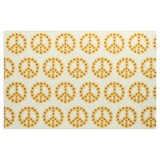 Yellow Sunflowers Peace Sign Custom Fabric