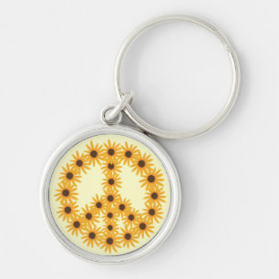 Yellow Sunflowers Peace Sign Keychains