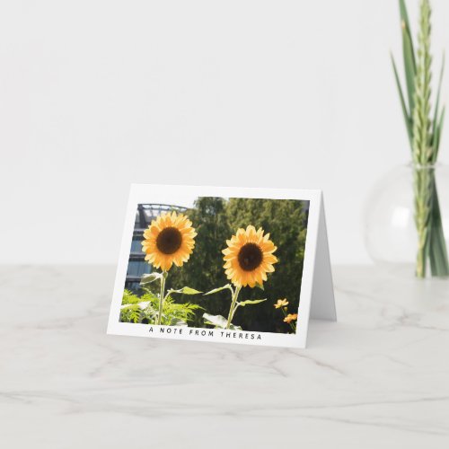 Yellow Sunflowers Personalized Note Card