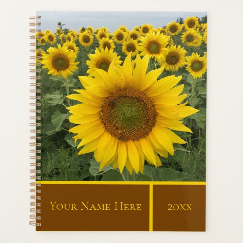 Yellow Sunflowers Personalized Planner