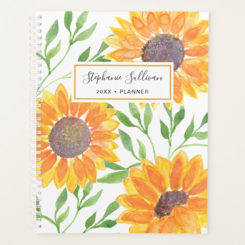 Yellow Sunflowers Personalized Planner