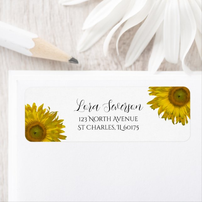 Yellow Sunflowers Return Address Label (Insitu)