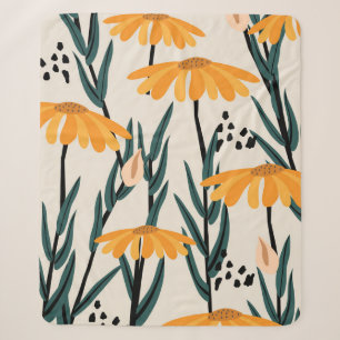 Yellow sunflowers sherpa blanket