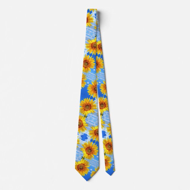 Yellow Sunflowers Summer Neck Tie (Front)