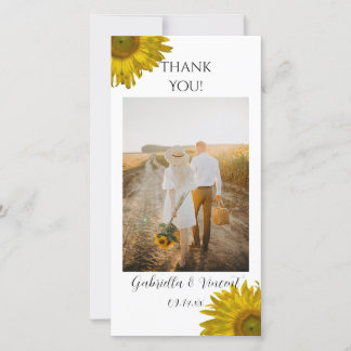 Yellow Sunflowers Thank You Card
