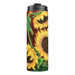 Yellow Sunflowers Thermal Tumbler