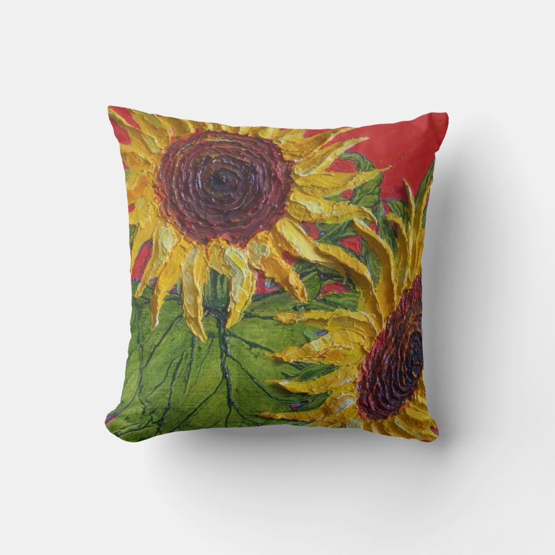 Yellow Sunflowers Throw Pillow Zazzle