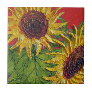 Yellow Sunflowers Tile