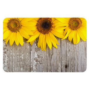Yellow Sunflowers Top Border Magnet
