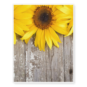 Yellow Sunflowers Top Border Temporary Tattoos