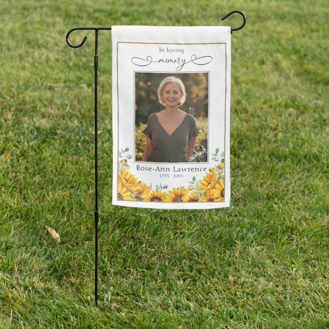 Yellow Sunflowers Tribute Remebrance Garden Flag (In SItu)