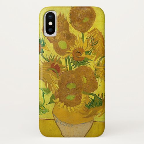 Yellow Sunflowers Vintage Van Gogh Floral Painting iPhone XS Case