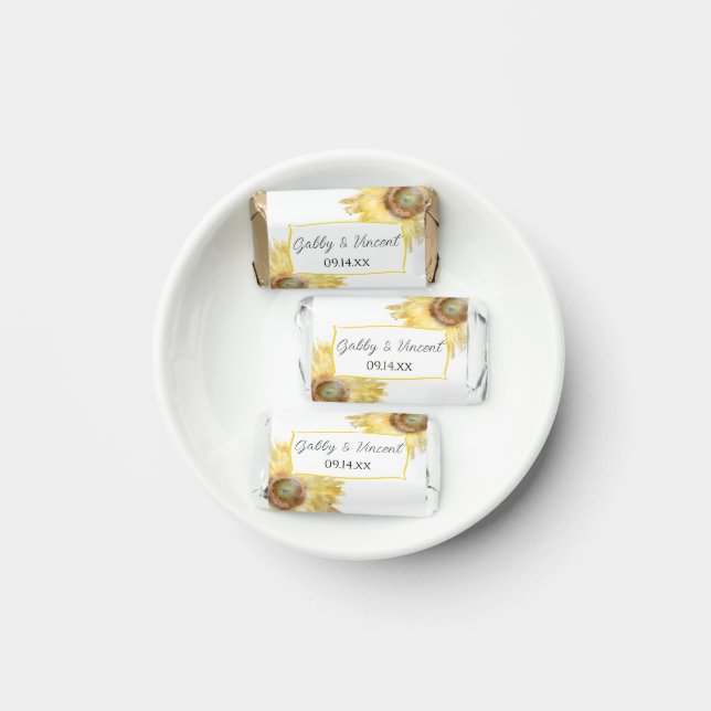 Yellow Sunflowers Watercolor Wedding Favor (Plate)