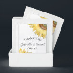 Yellow Sunflowers Watercolor Wedding Favor Tea Bag Drink Mix<br><div class="desc">Personalize these elegant Yellow Sunflowers Wedding Favor Tea Packets for your flowery summer or fall marriage reception. These pretty custom botanical garden party inspo wedding tea bags feature a digitally watercolor painted floral photograph of yellow sunflower blossoms adorning the corners with a white background.</div>