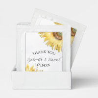 Yellow Sunflowers Watercolor Wedding Favor